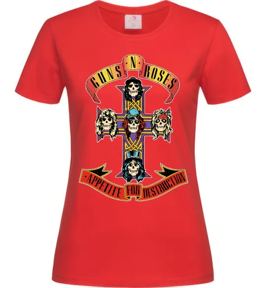 Женская футболка Guns N Roses appetite for destruction Красный фото