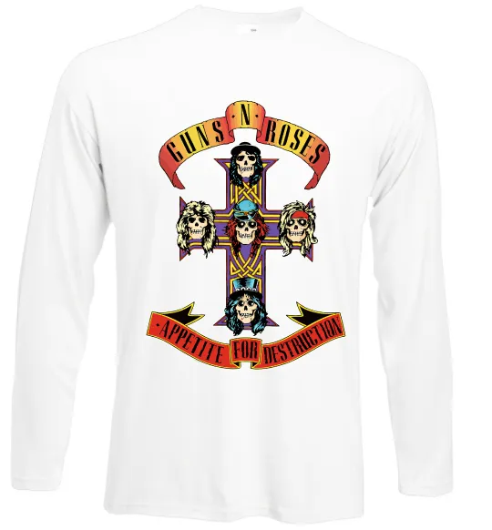 Лонгслів Guns N Roses appetite for destruction Білий фото