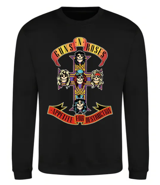 Світшот Guns N Roses appetite for destruction Чорний фото