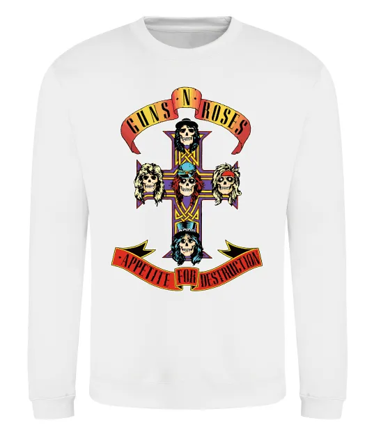 Світшот Guns N Roses appetite for destruction Білий фото
