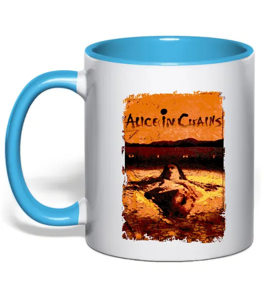 Чашка с цветной ручкой Alice in Chains Dirt Голубой фото