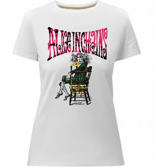 Женская премиум футболка Alice in Chains Белый фото