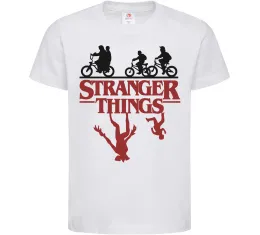 Дитяча футболка Stranger things, колір - білий, розмір - XL Білий фото