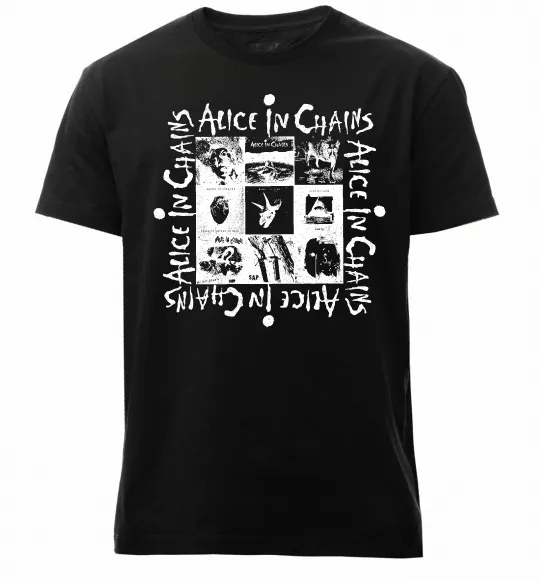 Чоловіча преміум футболка Alice in Chains альбоми Чорний фото