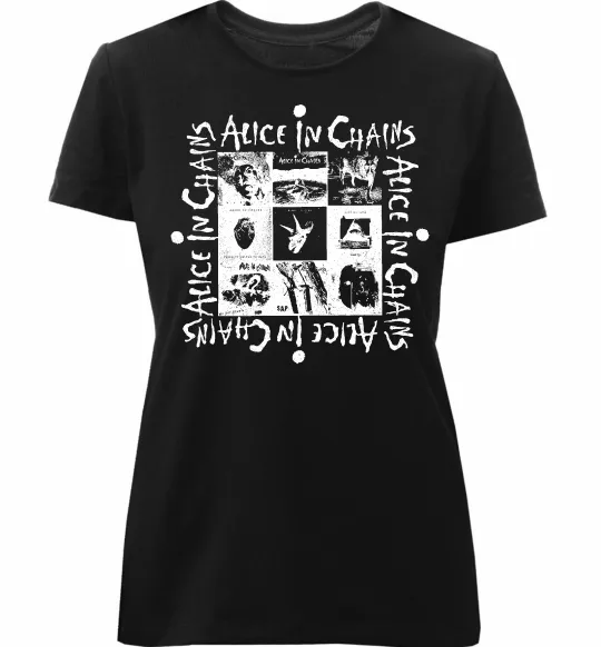 Жіноча преміум футболка Alice in Chains альбоми Чорний фото