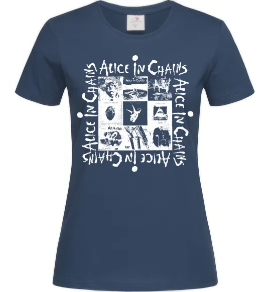 Женская футболка Alice in Chains альбоми Темно-синий фото
