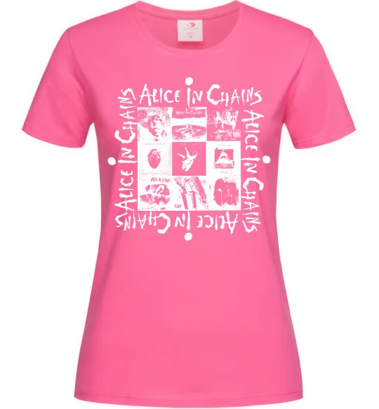 Женская футболка Alice in Chains альбоми Ярко-розовый фото
