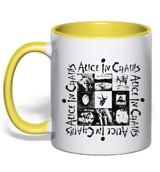 Чашка с цветной ручкой Alice in Chains альбоми Солнечно желтый фото