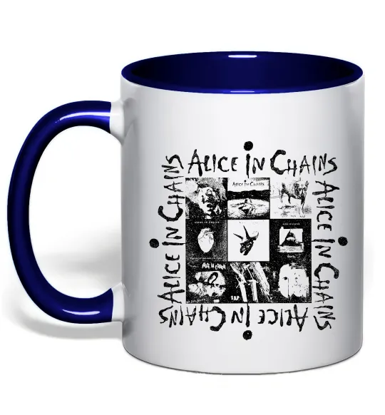 Чашка с цветной ручкой Alice in Chains альбоми Глубокий темно-синий фото