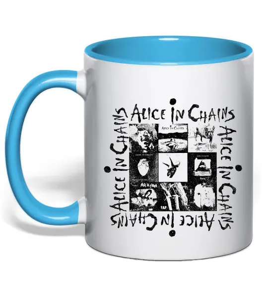 Чашка с цветной ручкой Alice in Chains альбоми Голубой фото