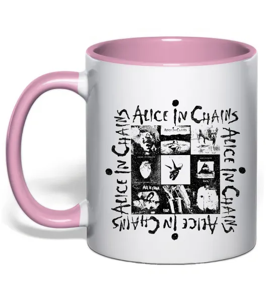 Чашка с цветной ручкой Alice in Chains альбоми Нежно розовый фото