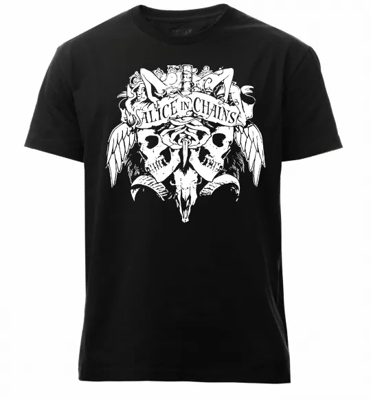 Мужская премиум футболка Alice in Chains Skull Черный фото