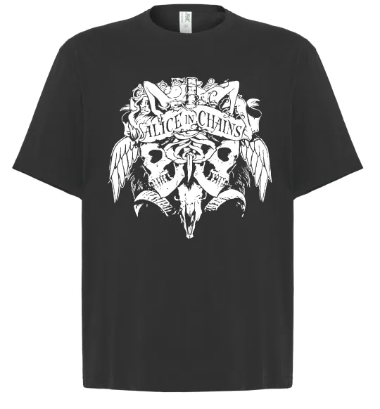 Футболка Оверсайз Alice in Chains Skull Черный фото