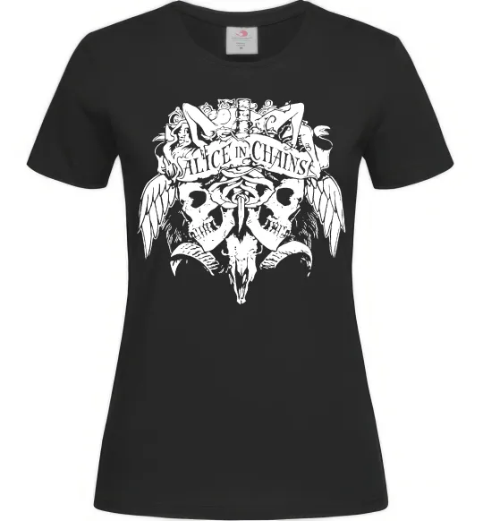 Женская футболка Alice in Chains Skull Черный фото