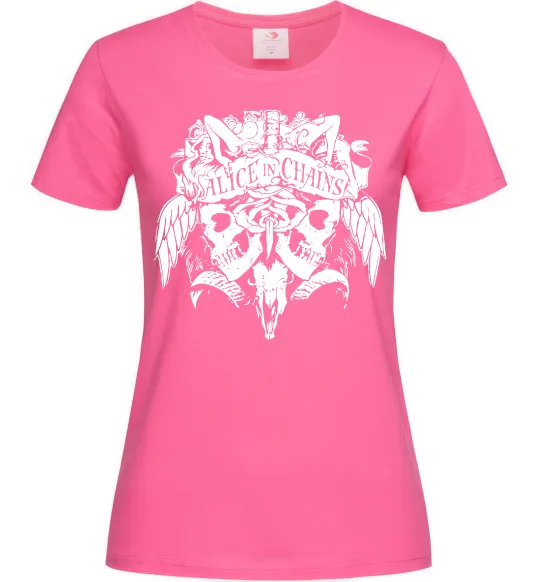 Женская футболка Alice in Chains Skull Ярко-розовый фото