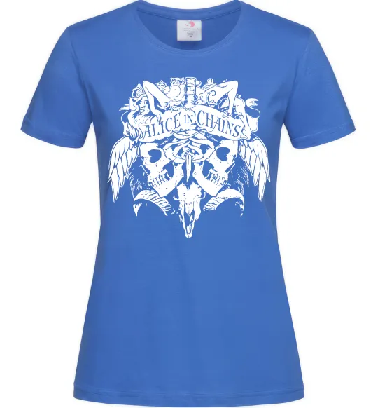 Женская футболка Alice in Chains Skull Ярко-синий фото