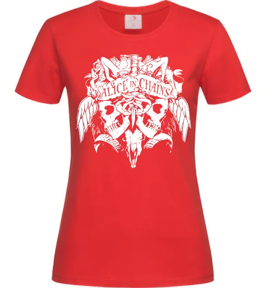 Женская футболка Alice in Chains Skull Красный фото