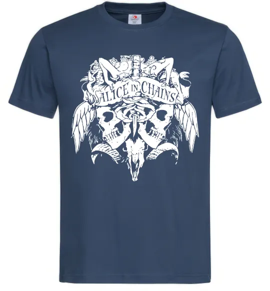 Чоловіча футболка Alice in Chains Skull Темно-синій фото