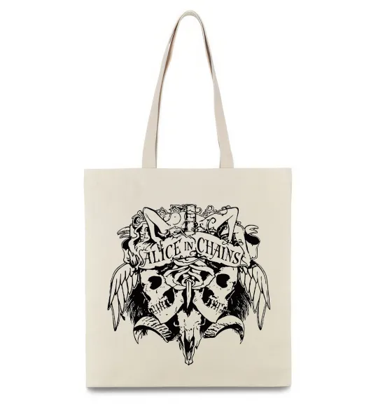 Эко-сумка Alice in Chains Skull Бежевый фото