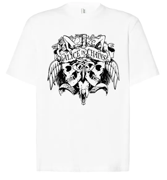 Футболка Оверсайз Alice in Chains Skull Белый фото