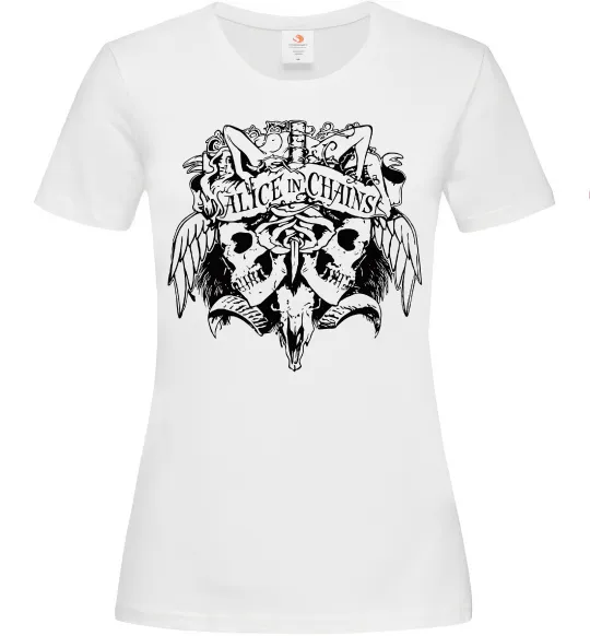 Женская футболка Alice in Chains Skull Белый фото