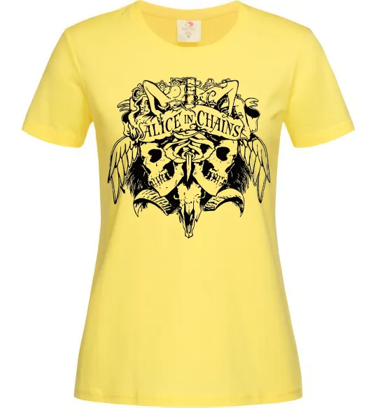 Женская футболка Alice in Chains Skull Лимонный фото