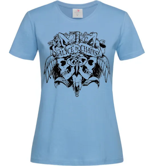 Женская футболка Alice in Chains Skull Голубой фото