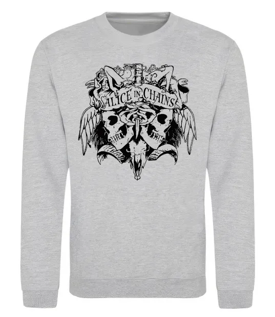 Свитшот Alice in Chains Skull Серый меланж фото