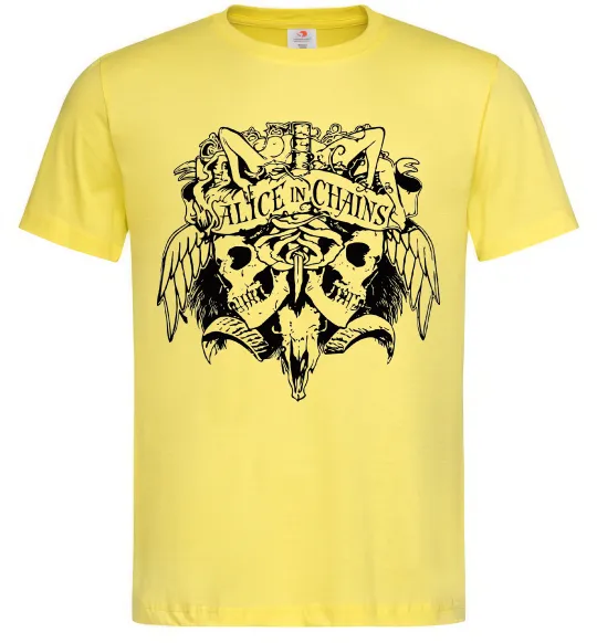 Чоловіча футболка Alice in Chains Skull Лимонний фото