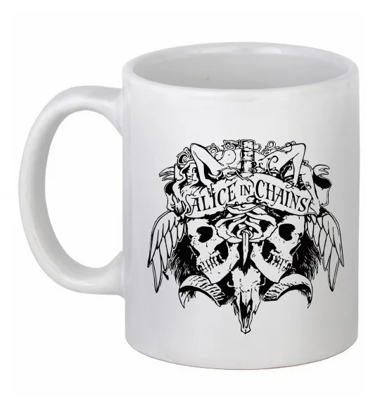 Чашка керамическая Alice in Chains Skull Белый фото