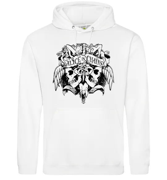 Мужская толстовка (худи) Alice in Chains Skull Белый фото