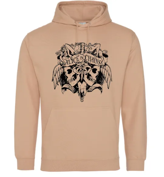 Женская толстовка (худи) Alice in Chains Skull Песочный фото