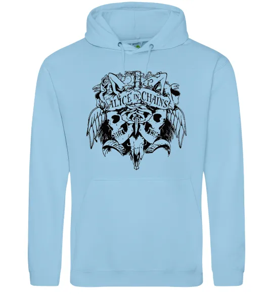 Женская толстовка (худи) Alice in Chains Skull Голубой фото