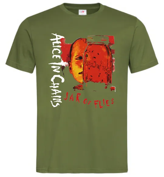 Чоловіча футболка Alice in Chains Jar of flies Оливковий фото