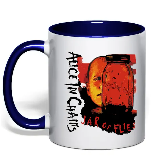 Чашка з кольоровою ручкою Alice in Chains Jar of flies Глибокий темно-синій фото