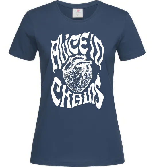 Женская футболка Alice in Chains heart Темно-синий фото