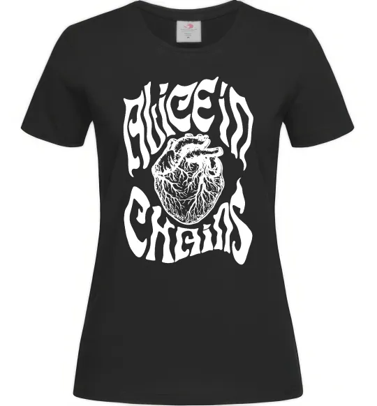 Женская футболка Alice in Chains heart Черный фото