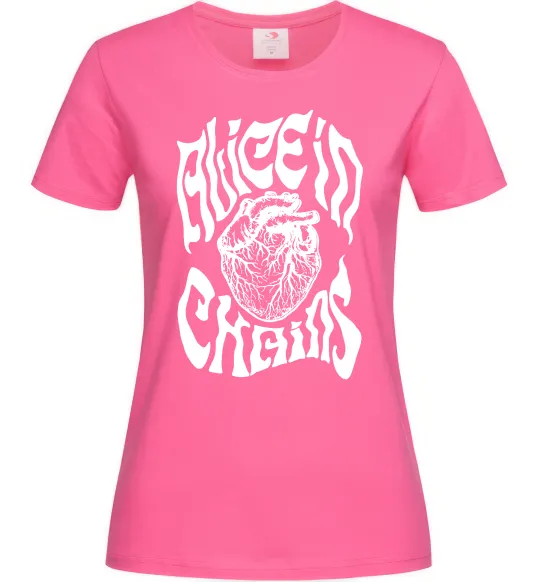 Женская футболка Alice in Chains heart Ярко-розовый фото
