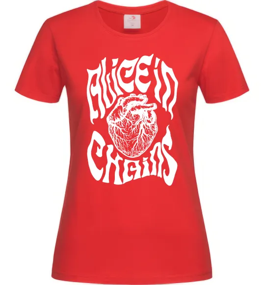 Женская футболка Alice in Chains heart Красный фото