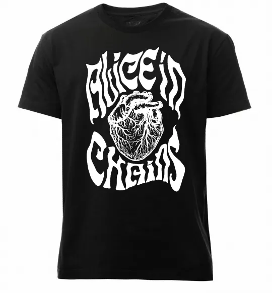 Мужская премиум футболка Alice in Chains heart Черный фото