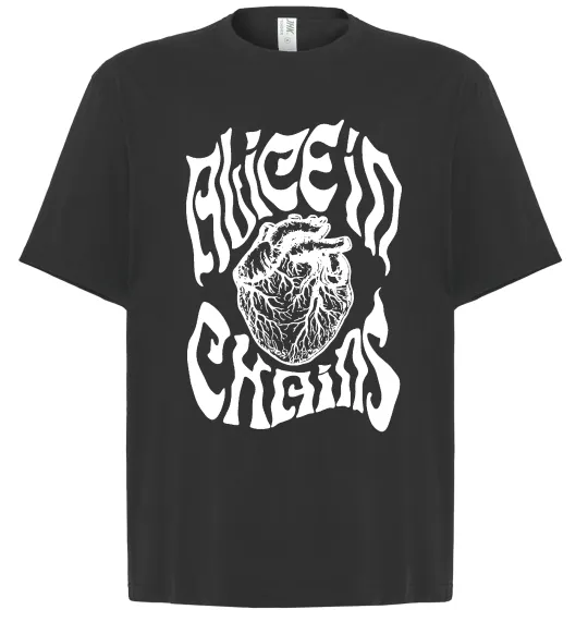 Футболка Оверсайз Alice in Chains heart Черный фото