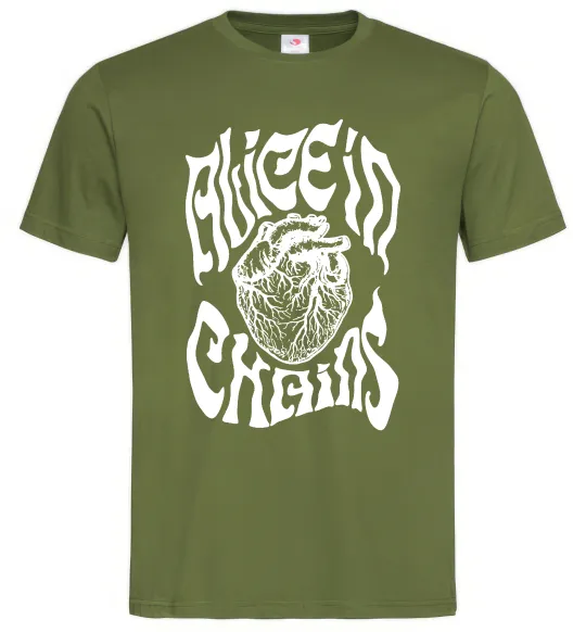 Чоловіча футболка Alice in Chains heart Оливковий фото