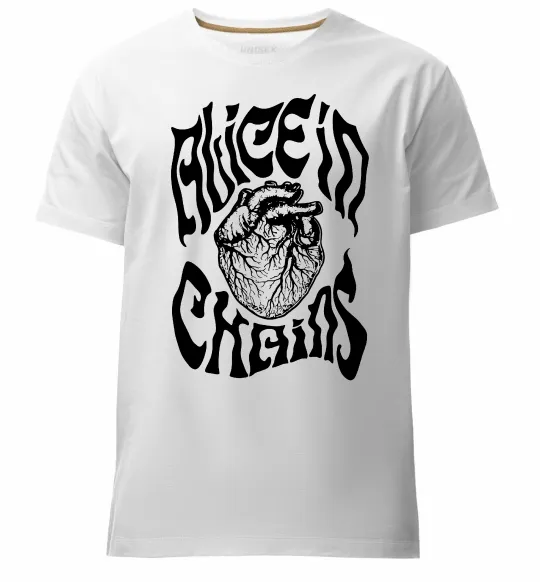 Мужская премиум футболка Alice in Chains heart Белый фото