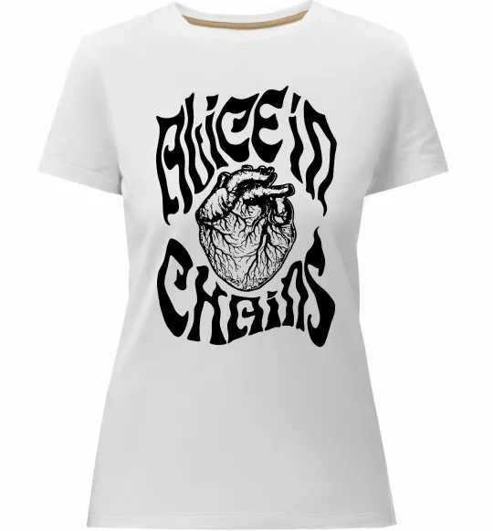 Женская премиум футболка Alice in Chains heart Белый фото