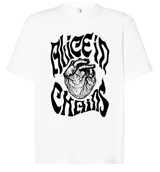 Футболка Оверсайз Alice in Chains heart Белый фото