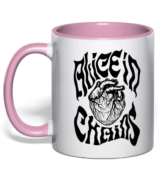 Чашка с цветной ручкой Alice in Chains heart Нежно розовый фото
