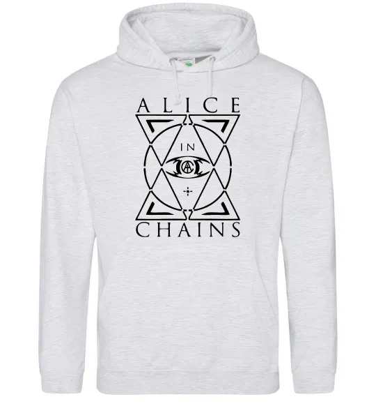 Мужская толстовка (худи) Alice in Chains eye Серый меланж фото