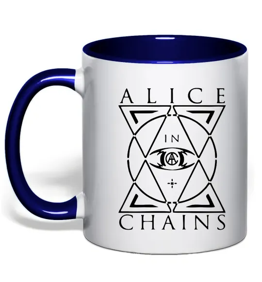 Чашка з кольоровою ручкою Alice in Chains eye Глибокий темно-синій фото