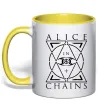 Чашка с цветной ручкой Alice in Chains eye Лимонный Чашка с цветной ручкой Alice in Chains eye Лимонный фото