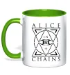 Чашка з кольоровою ручкою Alice in Chains eye Зелений Чашка з кольоровою ручкою Alice in Chains eye Зелений фото